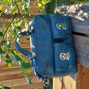 NWOT Rocco e Dante Firenze Premuim Italian Leather Satchel (blue/green)